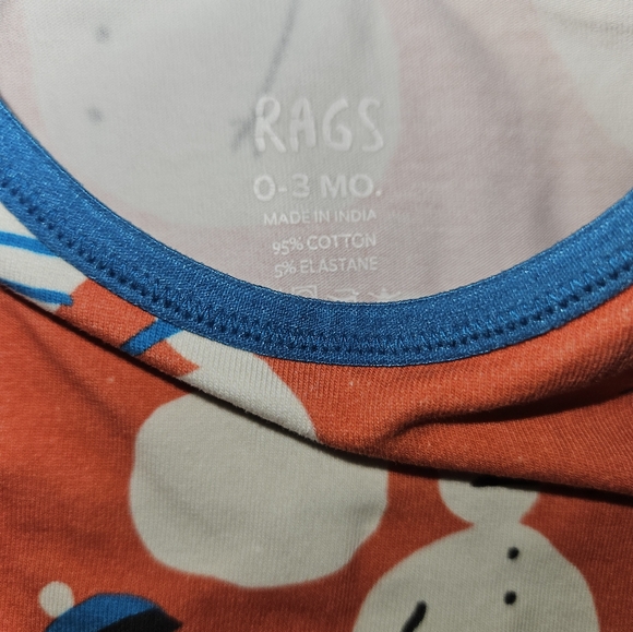 RAGS 0-3M Snowman Peekabooty Footed Pajamas - Picture 3 of 3
